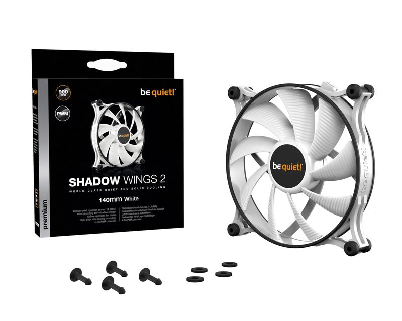 be quiet! Shadow Wings 2 140mm PWM Low Noise Cooling Fan | White | BL091 - Image 5
